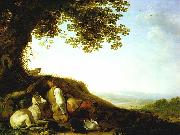 SAFTLEVEN, Cornelis Hunter Sleeping on a Hillside sg oil painting on canvas